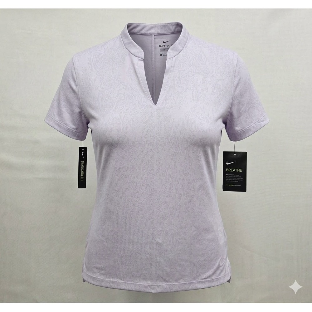 Nike Dri Fit CK4750-509 Women's Lilac Color Short Sleeve Golf Shirt. Size M